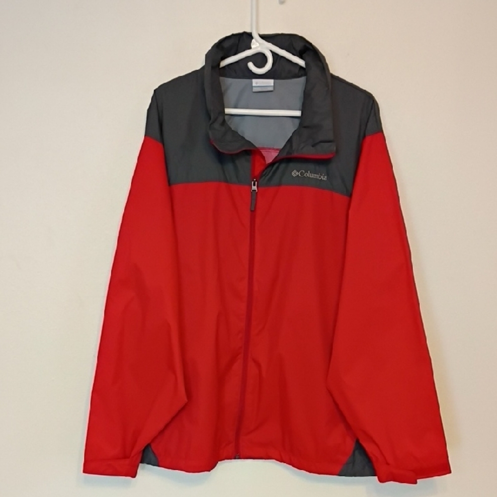 Columbia Lightweight Red and Gray Windbreaker Jacket